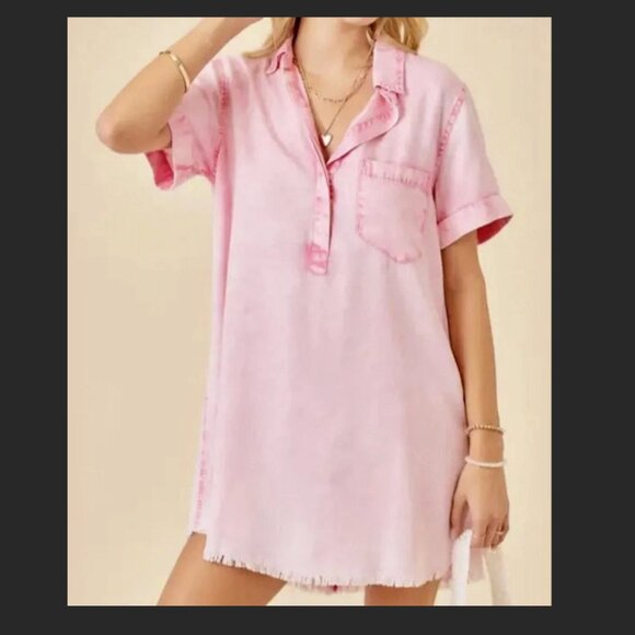 Pink T-shirt Dress, Day And Moon, NWOT, Sz M - Picture 2 of 5
